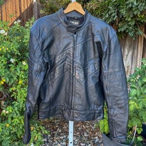 Scott Dark Leather Bomber Jacket for Men